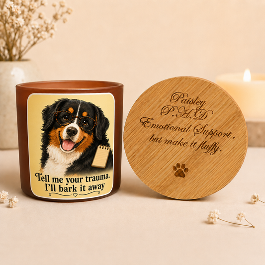 Personalised Dog Photo - Pet Therapist Funny Candle - Bark