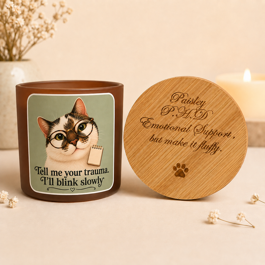 Personalised Cat Photo Candle – Funny Pet Therapist Gift