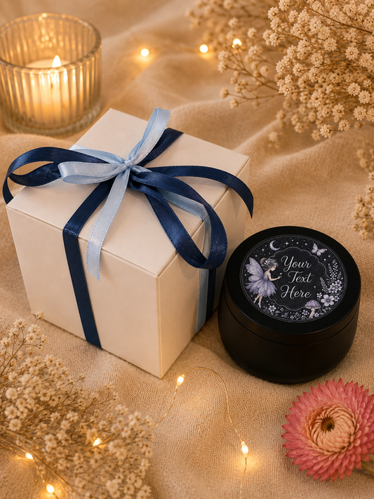 Personalised Fairy Moon Candle, Hand Poured Soy Wax Gift Set