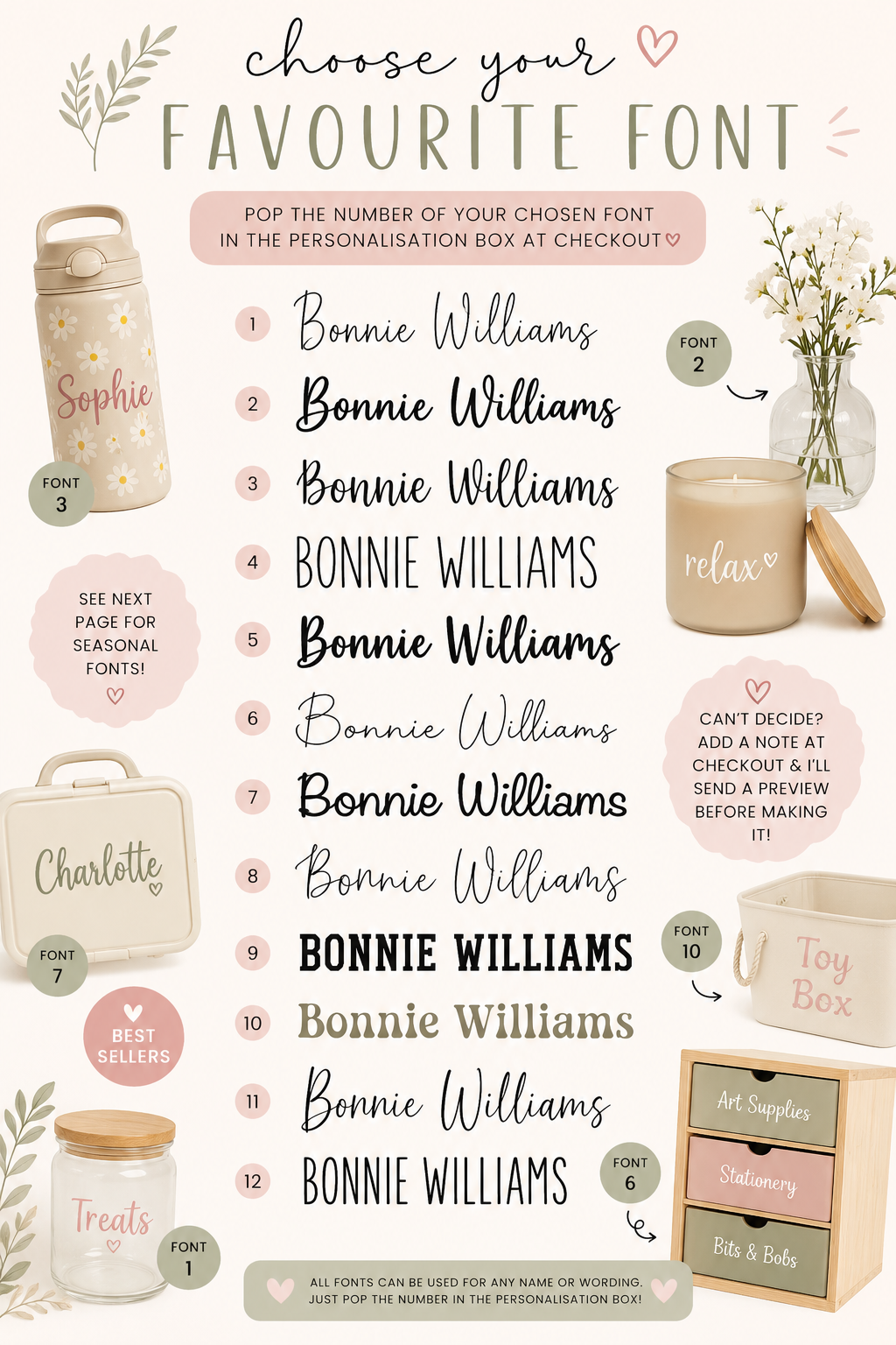 Custom name vinyl stickers decals - flask cup glass box wall labels