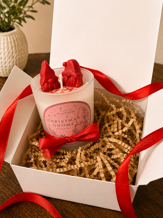 Personalised Christmas Gnome Candle Gift Box – Custom Message