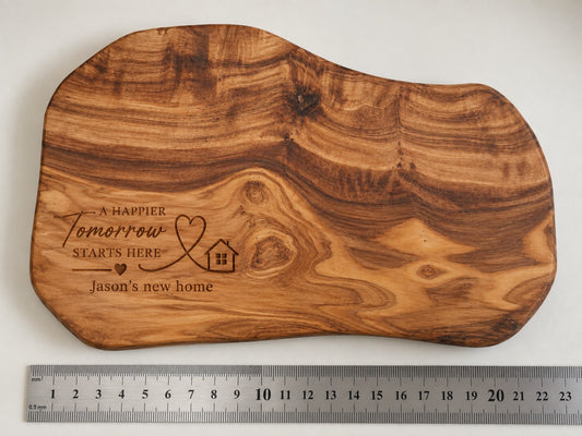 Example of personalised laser engraving on natural wood