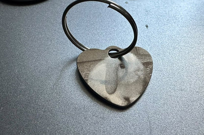 Pet Memorial Heart keyring - custom engraved cat rabbit dog stainless steel Keepsake