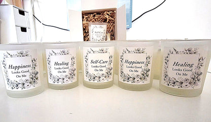Handmade Crystal Scented Candle – Self-Care, Healing, Happiness & Confidence Gift