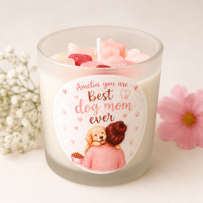 Personalised Dog Mom Gift Box – Photo Keyring & Candle