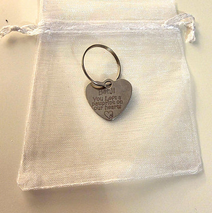 Pet Memorial Heart keyring - custom engraved cat rabbit dog stainless steel Keepsake