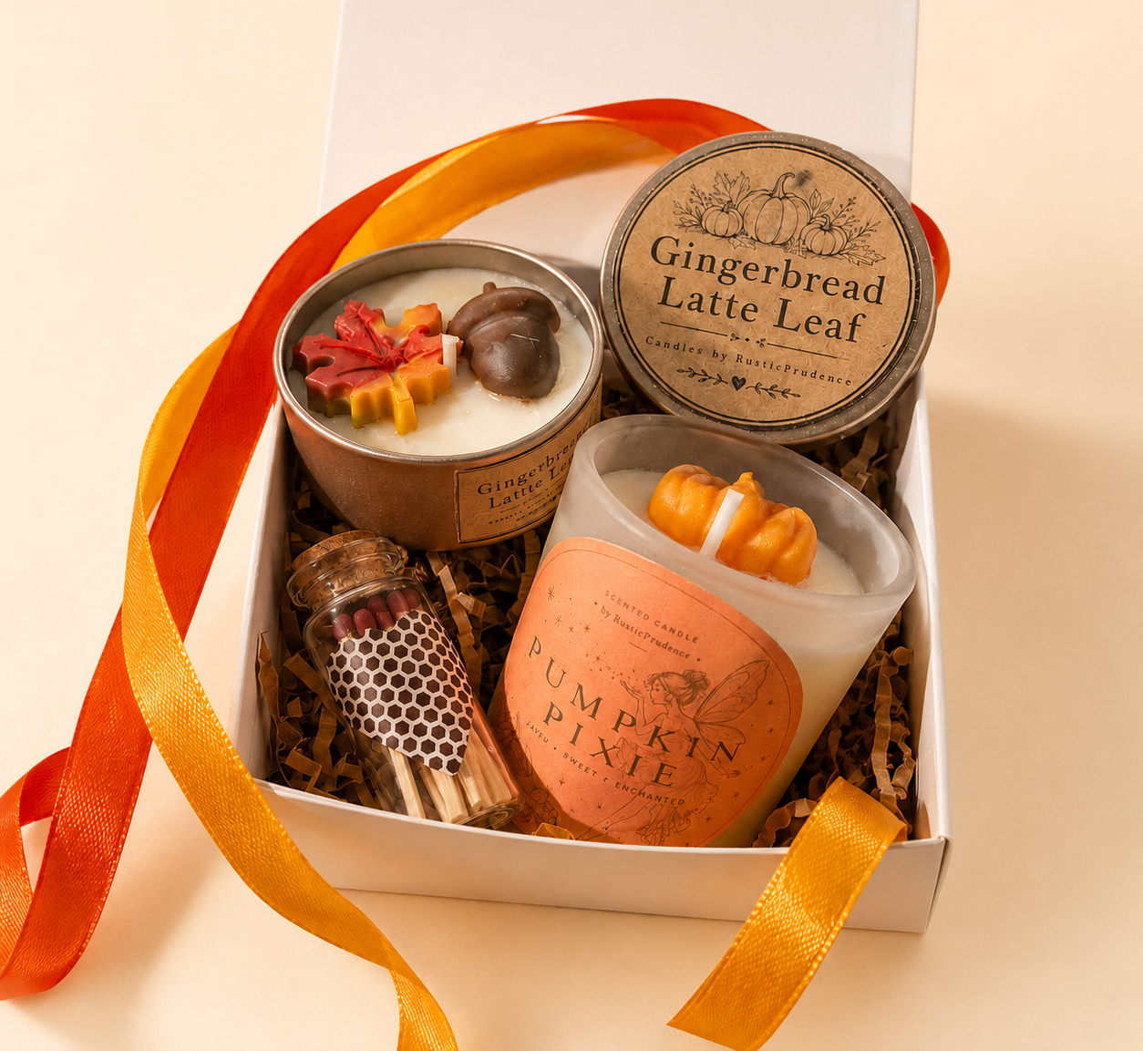 Autumn Pumpkin Lover Hand Poured Soy Scented Candles Gift Set
