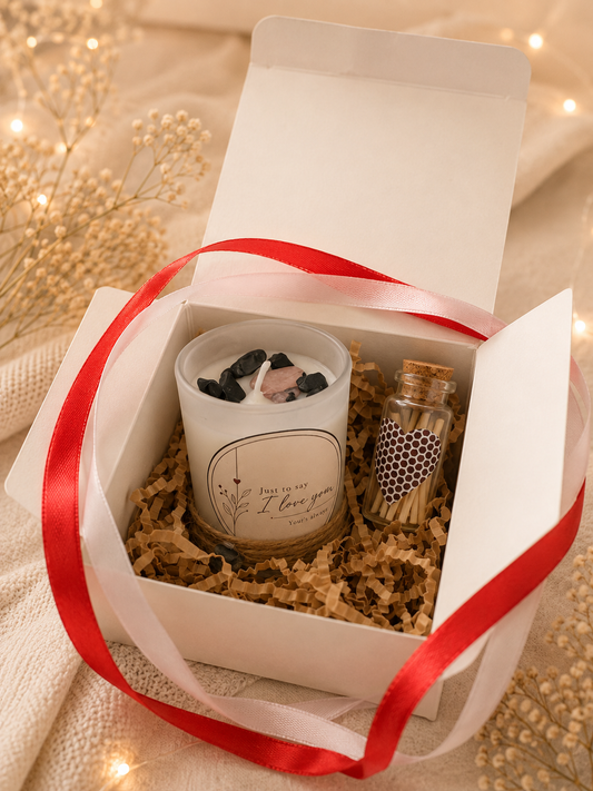 Custom Name I Love You Crystal Hand Poured Candle Strawberry Quartz