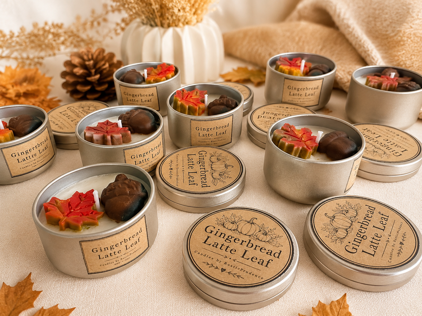 Autumn Pumpkin Lover Hand Poured Soy Scented Candles Gift Set