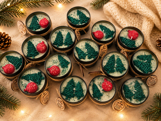 Custom Text Christmas Gift Hand Poured Soy Scented Candle Gift Set