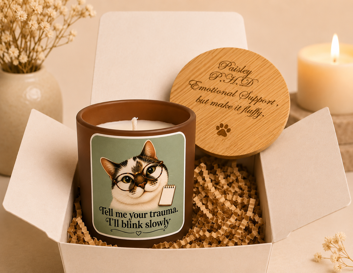 Personalised Cat Photo Candle – Funny Pet Therapist Gift