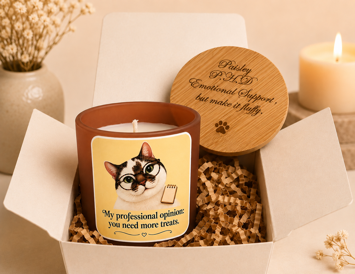 Personalised Cat Photo - Pet Therapist Funny Candle - More Treats