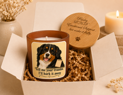 Personalised Dog Photo - Pet Therapist Funny Candle - Bark