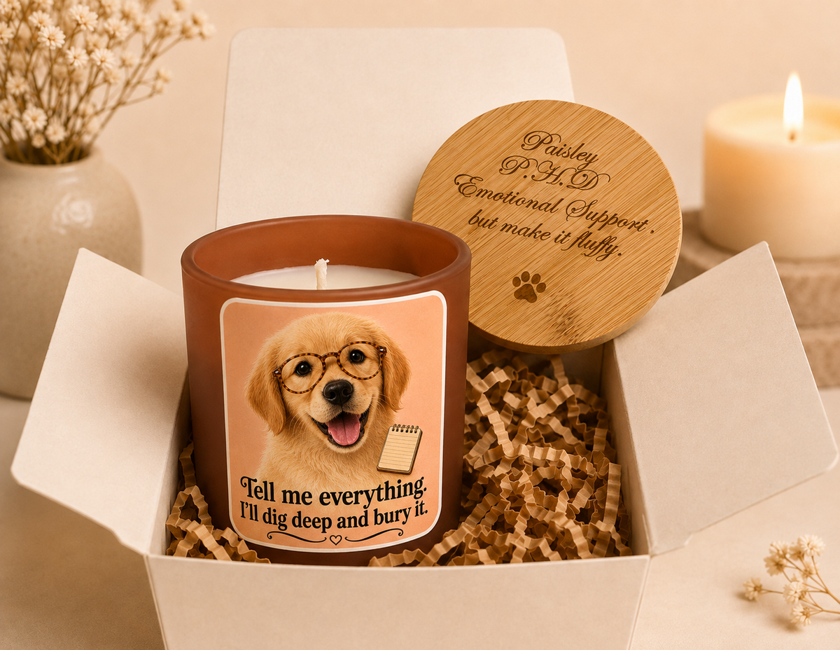 Personalised Dog Photo - Pet Therapist Funny Candle - Dig Deep