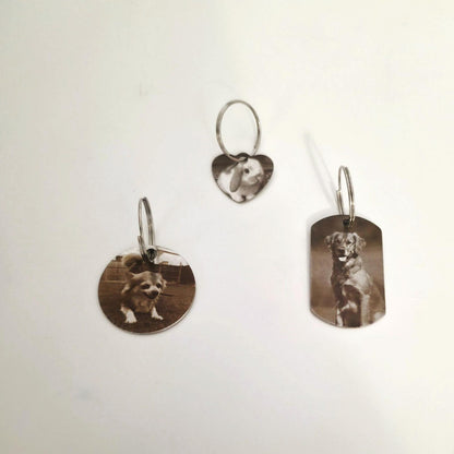 Pet Memorial Circle keyring - custom engraved dog cat rabbit stainless steel Keepsake