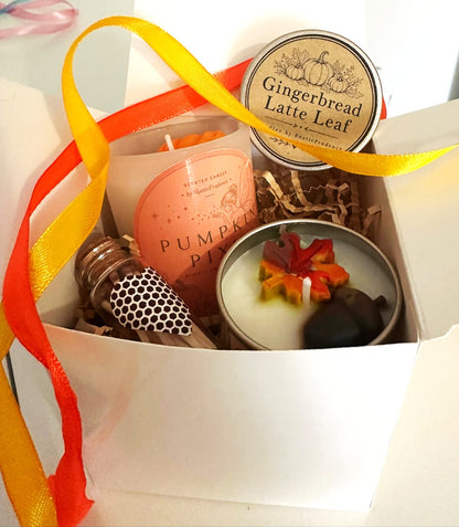 Autumn Pumpkin Lover Hand Poured Soy Scented Candles Gift Set