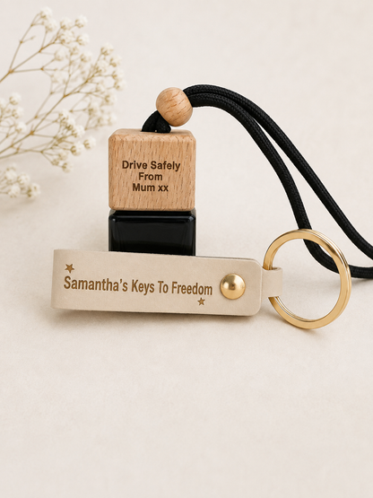 Personalised New Driver Gift Box for Her – Keyring & Car Freshener