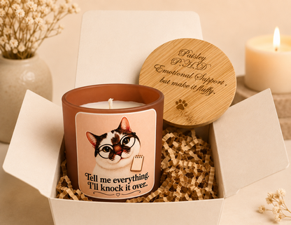 Personalised Cat Photo - Pet Therapist Funny Candle - Knock it over