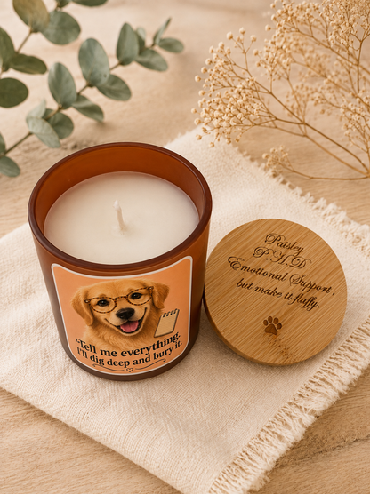 Personalised Dog Photo - Pet Therapist Funny Candle - Dig Deep