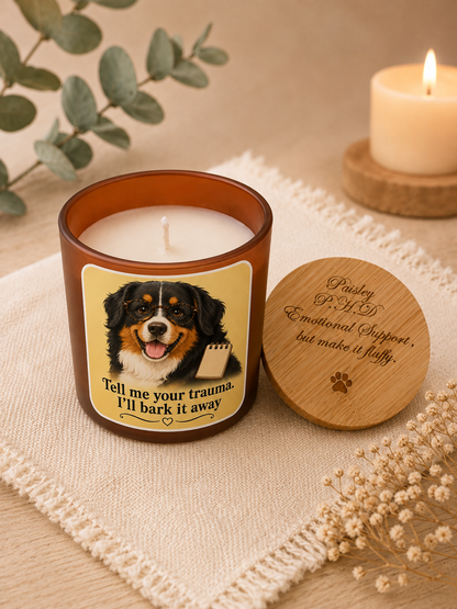 Personalised Dog Photo - Pet Therapist Funny Candle - Bark