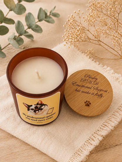 Personalised Cat Photo - Pet Therapist Funny Candle - More Treats