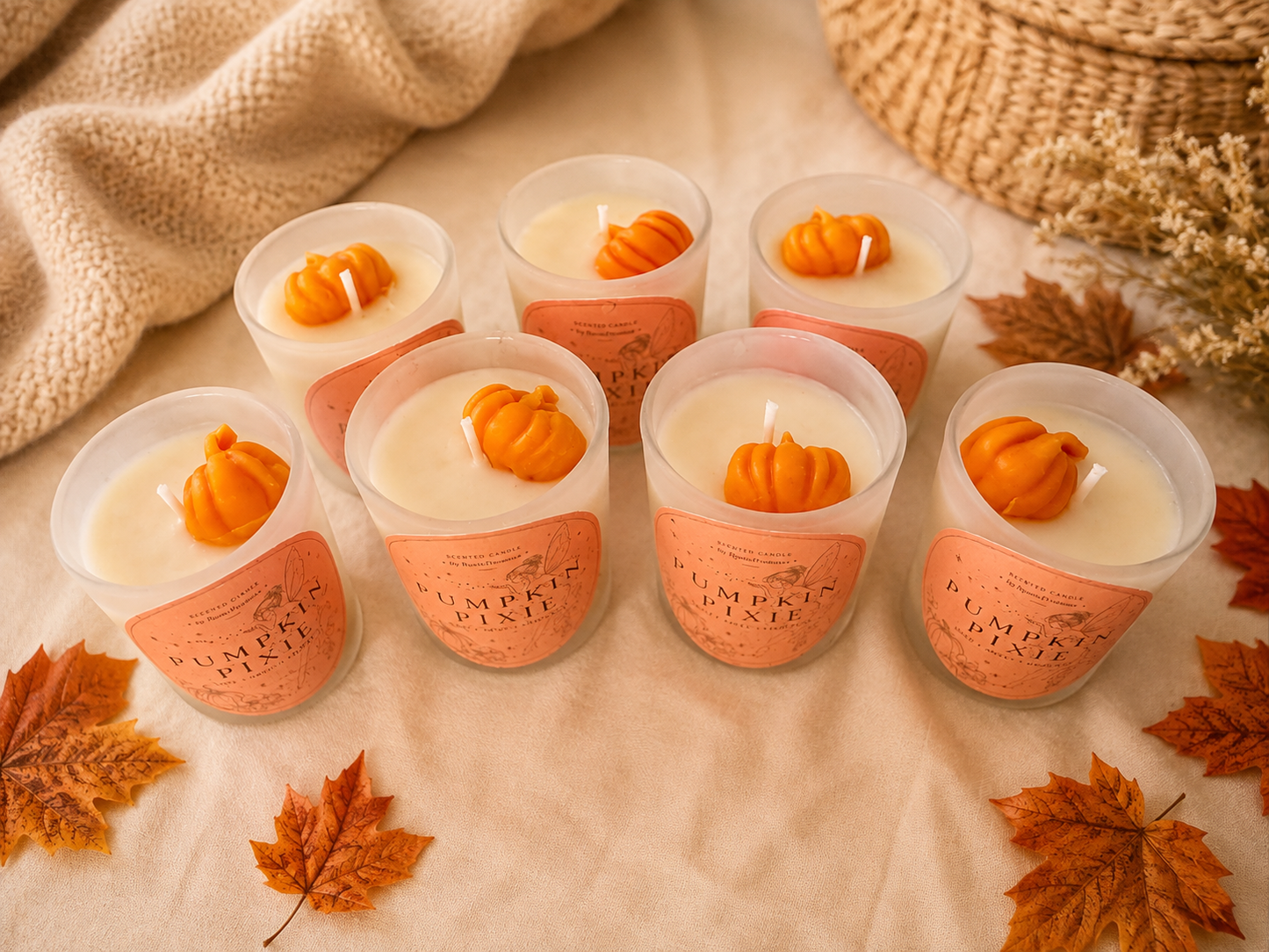 Autumn Pumpkin Lover Hand Poured Soy Scented Candles Gift Set