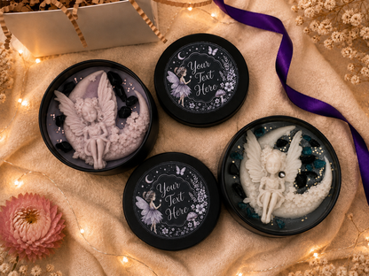 Personalised Fairy Moon Candle, Hand Poured Soy Wax Gift Set
