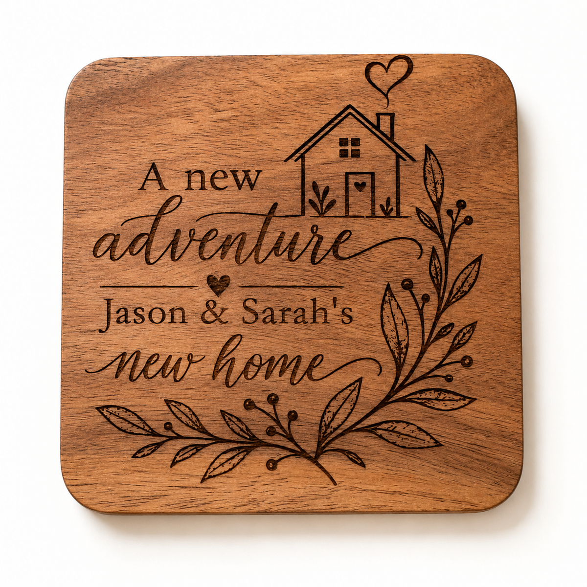 Personalised New Home Gift Box – Candle, Coaster & Bottle Opener