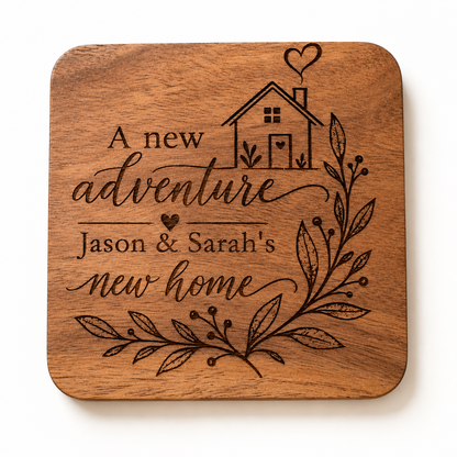 Personalised New Home Gift Box – Candle, Coaster & Bottle Opener