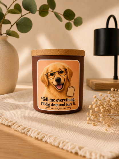 Personalised Dog Photo - Pet Therapist Funny Candle - Dig Deep