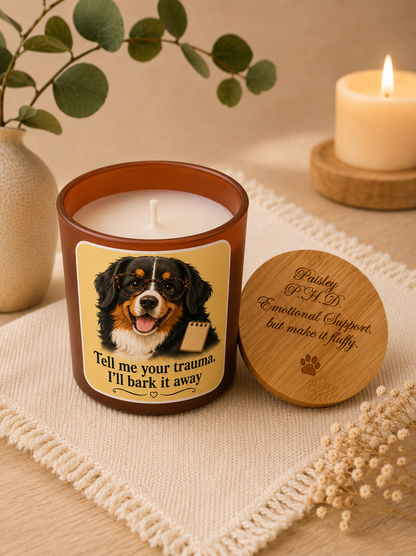 Personalised Dog Photo - Pet Therapist Funny Candle - Bark