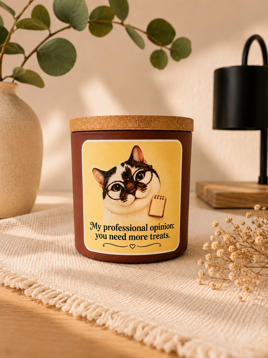 Personalised Cat Photo - Pet Therapist Funny Candle - More Treats