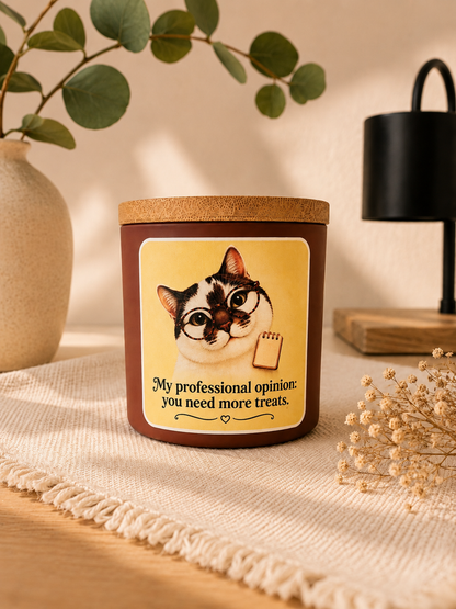 Personalised Cat Photo - Pet Therapist Funny Candle - More Treats