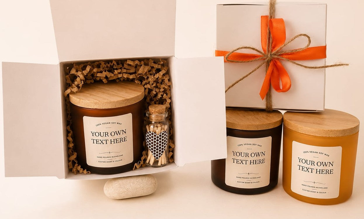 Autumn Custom Text Candle 4oz/Personalised Text/ Thank You Gift/Soy Wax Vegan