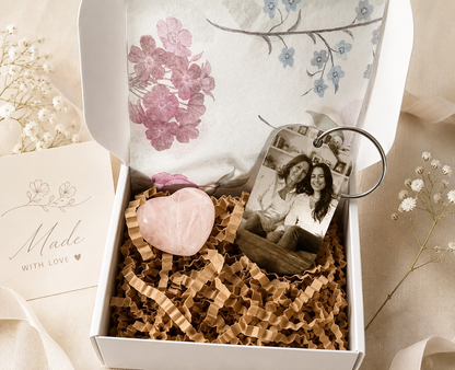 Personalised Mother & Daughter Photo Keyring – Engraved Keepsake