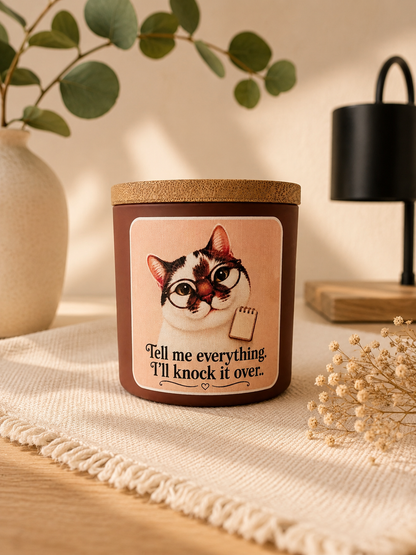 Personalised Cat Photo - Pet Therapist Funny Candle - Knock it over