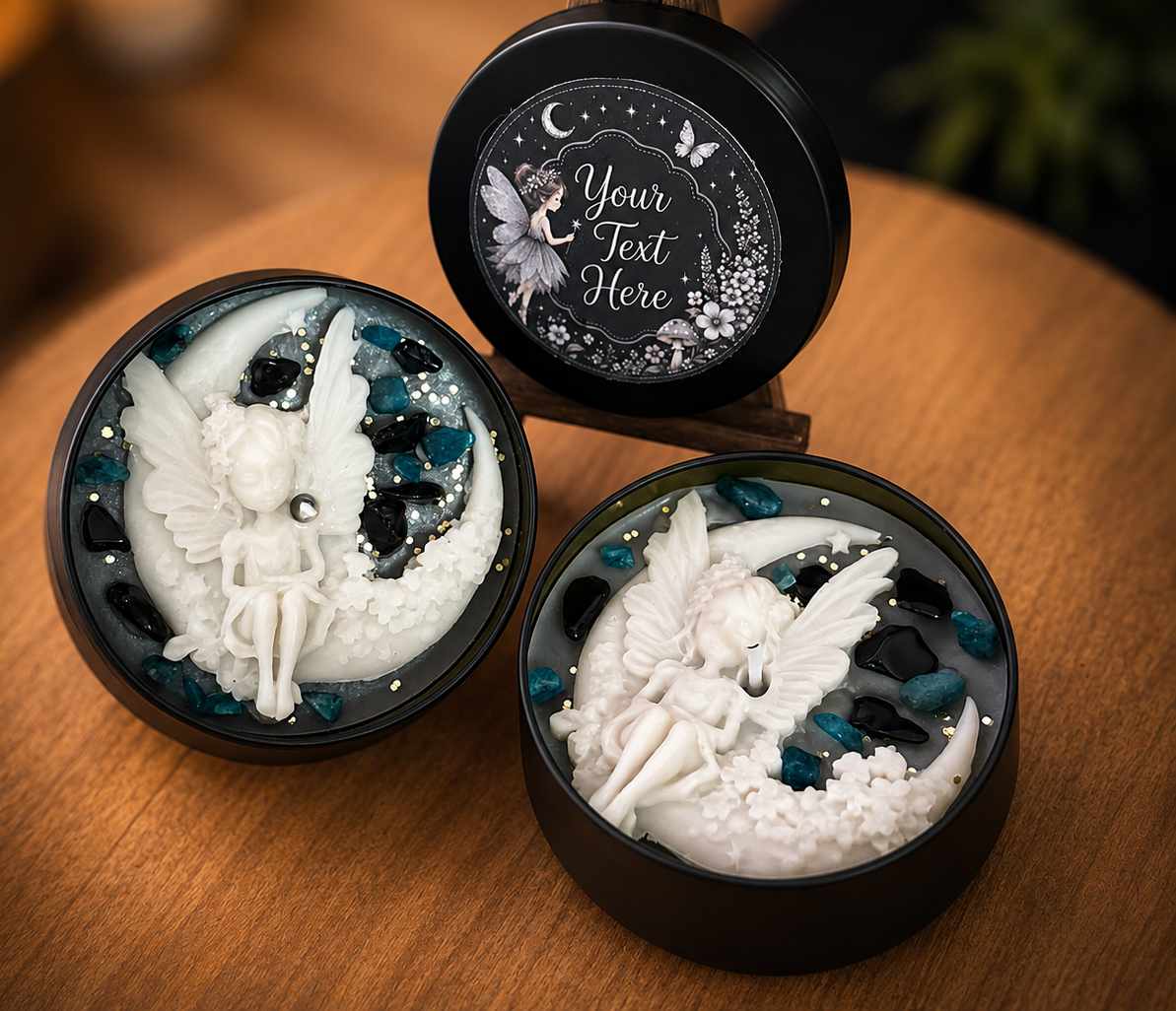Personalised Fairy Moon Candle, Hand Poured Soy Wax Gift Set