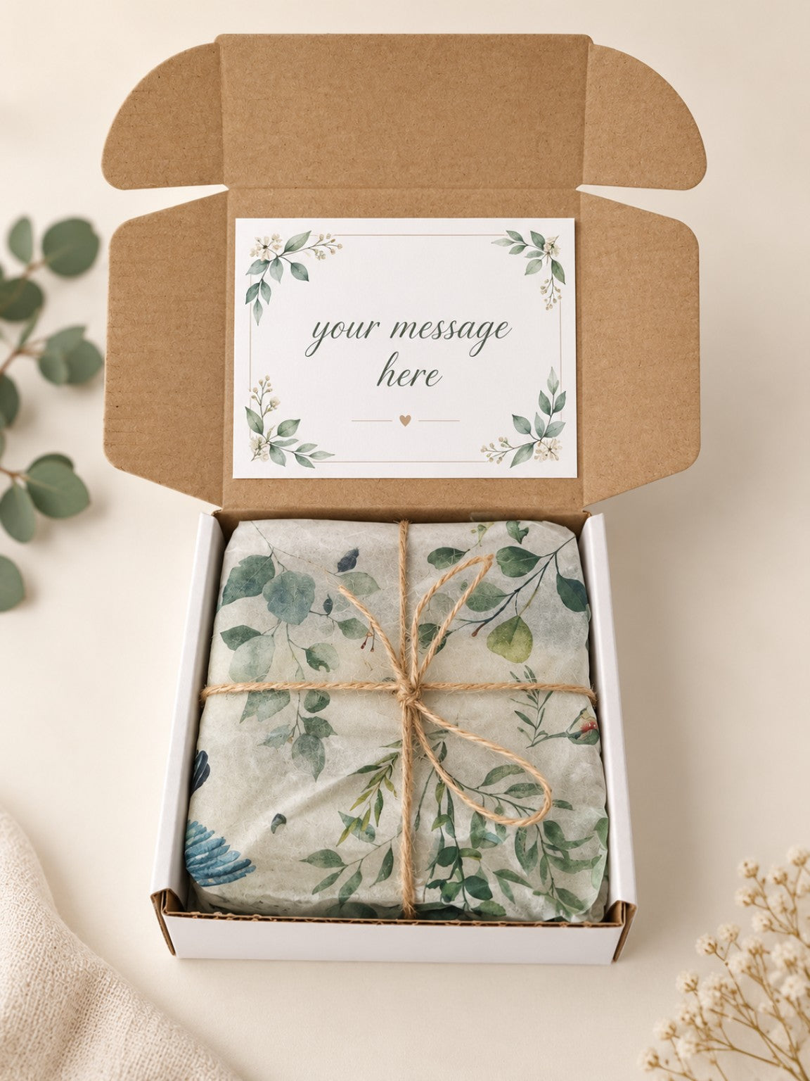 5th anniversary coaster gift box with personalised message card