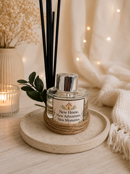 Personalised New Home Gift Set Handmade Scented Candle Reed Diffuser