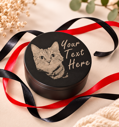 Personalised Pet Photo Hand Poured Candle, Custom Laser Engraved Lid, Pet Memorial Gift