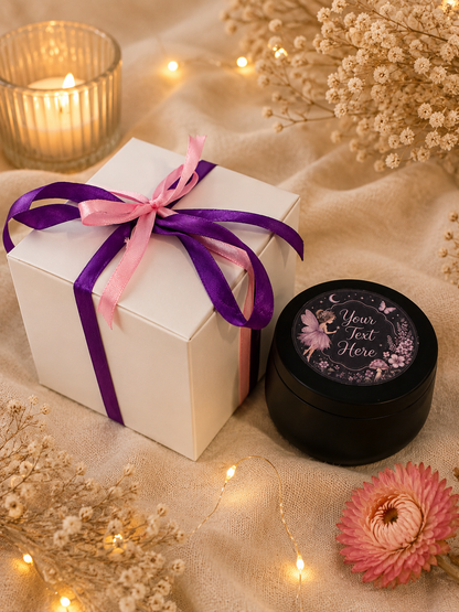 Personalised Fairy Crystal Candle, Hand Poured Soy Wax, Snow Pixie Scent