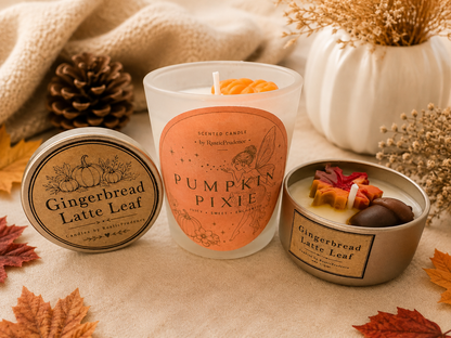 Autumn Pumpkin Lover Hand Poured Soy Scented Candles Gift Set