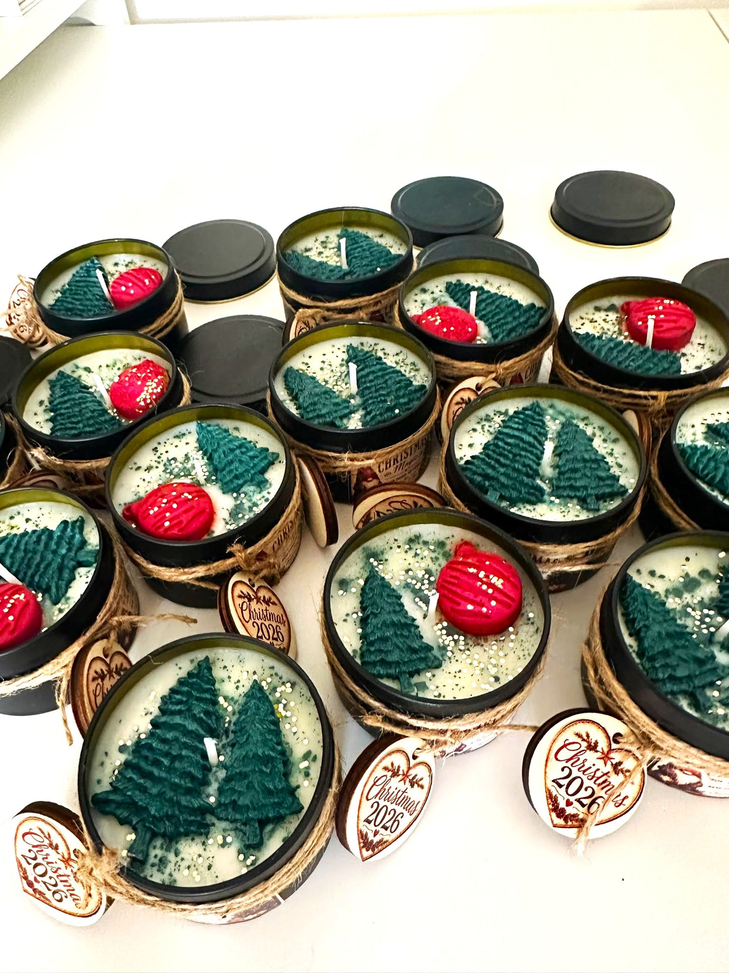 Custom Text Christmas Gift Hand Poured Soy Scented Candle Gift Set