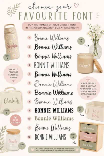 Custom name vinyl stickers decals - flask cup glass box wall labels