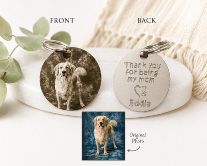 Personalised Dog Mom Gift Box – Photo Keyring & Candle