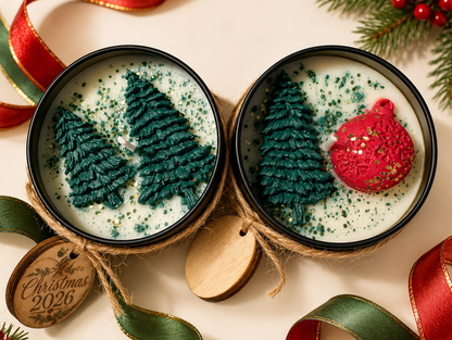 Custom Text Christmas Gift Hand Poured Soy Scented Candle Gift Set