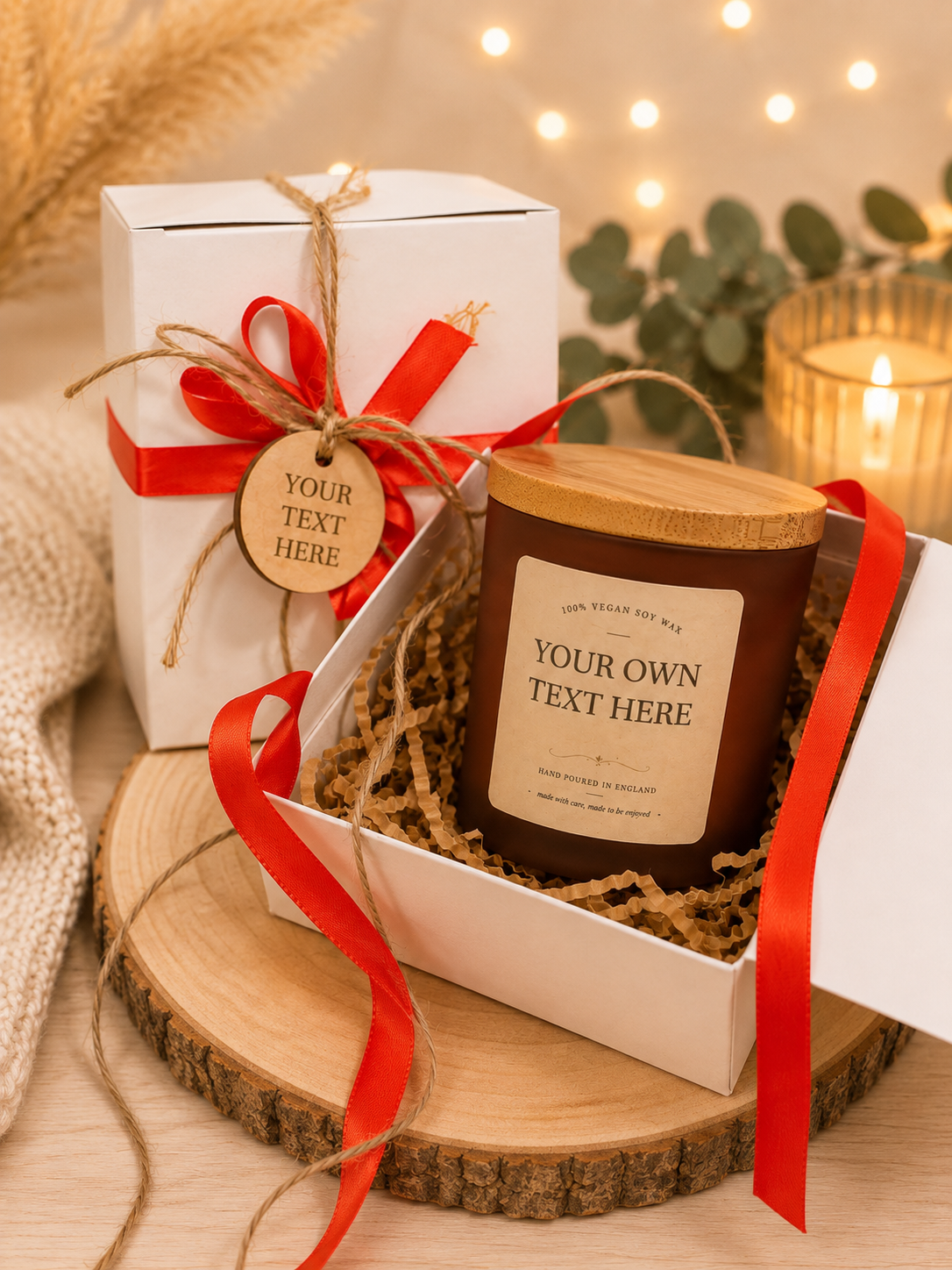 Autumn Custom Text Candle 4oz/Personalised Text/ Thank You Gift/Soy Wax Vegan