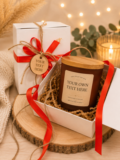 Autumn Custom Text Candle 4oz/Personalised Text/ Thank You Gift/Soy Wax Vegan