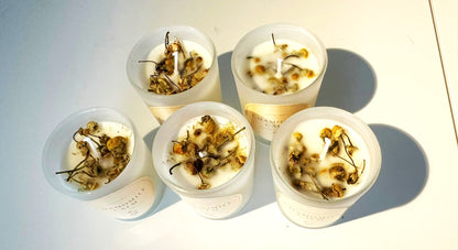 Calming Camomile Hand Poured Soy Self Care Self Love Candle Gift Set Anti Stress