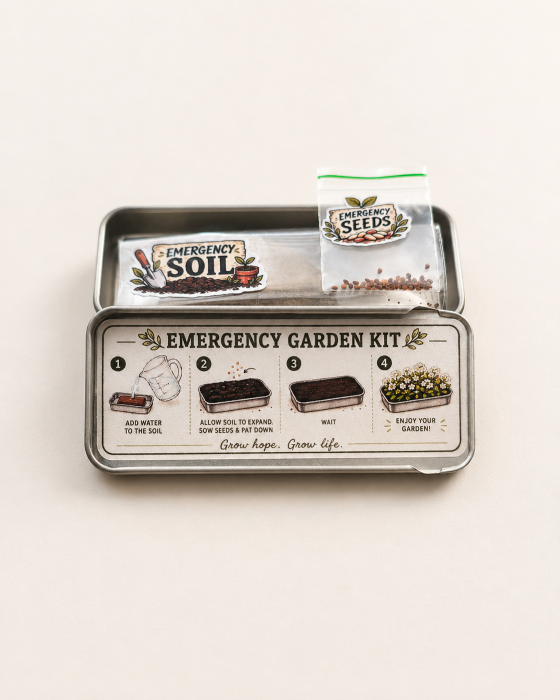 Personalised Garden in a Tin - Emergency Garden Kit
